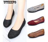 Zapatos planos de tela cómodos a la moda para mujer, zapatos mocasines para mujer 35 gris claro