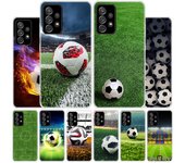 Funda de teléfono con diseño de balón de fútbol para Samsung Galaxy A53 A52 A73 A72 A12 5G A13 A22 A23 A32 A33 A02S A03S A42 A43 A50 Samsung A52