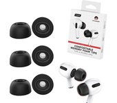 3 pares de almohadillas de espuma viscoelástica en una caja para Airpods Pro y Airpods Pro de segunda generación Accesorios para auriculares Almohadillas de repuesto (S, M, L) negro