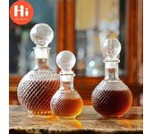 Hi Home Bar Forma de bola redonda Cristal Whisky Vino Cerveza Beber botella de vidrio Decantador Whisky Licor Jarra Agua Jarra Herramientas de bar 250ml