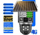 Cámara Solar Cctv 4G 12MP 6K cámara de seguridad de Vigilancia en exterior Wifi externo Ip alarmas de seguridad para el hogar Camara Vigilancia al aire libre WiFi Cam