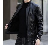 Otoño Invierno Coreano Grueso Abrigo Sólido Hombre Cremallera Bolsillo Casual Plus Velvet Tops Chaqueta de cuero suelto Moda Y2K Ropa masculina M
