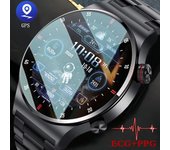 Reloj inteligente con llamadas Bluetooth 2024 nuevo para hombre, rastreador de actividad deportiva, reloj inteligente resistente al agua, pantalla HD grande Silica gel negro