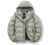 Parkas cálidas con capucha para hombre, chaqueta gruesa impermeable a prueba de viento, abrigos acolchados dorados y negros, prendas de vestir L verde