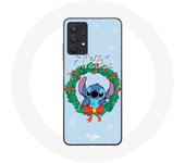 Coque pour Samsung Galaxy A32 5G Stitch neige joyeux Noël bleu