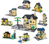 Casa Villa Arquitectura Cabaña Modelo Bloques de construcción Ladrillos Amigos Para Niña Cabaña de playa Casa modular Pueblo Ciudad creativa Tienda
