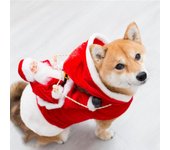 Ropa navideña para perros, abrigo de Papá Noel para mascotas, suéter para perros, sudadera con capucha para mascotas, disfraz de Halloween para mascotas. S rojo