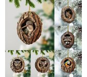 Adornos de animales del bosque, adornos navideños, adornos navideños, decoraciones para el hogar, árboles de Navidad, colgantes One Size