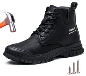 Botas de seguridad para el trabajo de felpa de invierno para hombre, zapatos de trabajo con punta de acero indestructibles, antigolpes y antipinchazos, zapatos de seguridad protectores 37