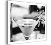 Cuadro Feeby, Bebida con romero 30x30 negro/blanco