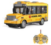 Control remoto autobús escolar coche teledirigido 1/30 4CH con música ligera juguetes de puerta que se pueden abrir type 1 amarillo