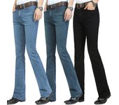 Vaqueros acampanados elásticos de cintura media para hombre Pantalones acampanados para hombre Vaqueros acampanados de diseño clásico 26 azul oscuro