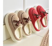 Zapatillas de algodón para mujer, invierno, interior, hogar, calidez, nuevas, mullidas, para hombre, hogar, invierno 36-37 rojo