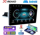 REAKOSOUND 1 Din 9/10 pulgadas Carplay Android Radio de coche 4-64G pantalla Qled Mirror Link 4 CORE BT Radio de coche autorradio reproductor Multimedia