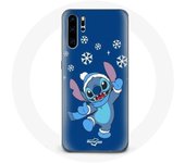 Funda para Huawei P30 Stitch Nieve Navidad Azul