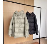 Chaqueta de plumón corta de otoño e invierno para mujer Abrigo grueso con capucha suelto S verde