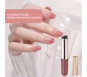 Cepillo de uñas reutilizable para pintar uñas, cepillo portátil de silicona conveniente para manicura profesional color rosa