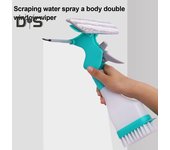 Kit de limpieza de ventanas multifunción 4 en 1 con botella rociadora, escobilla de goma, cabezal de lavado de microfibra, herramienta de limpieza de vidrio para el hogar azul