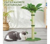 Rascador para gatos de palma de coco con pelota interactiva para gatos de interior, herramienta de sisal para el cuidado personal