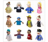 Bonita marioneta de mano de dibujos animados de la serie Profesión, peluche de médico, policía, enfermera, profesor, marioneta de trabajo, muñeco de ventriloquia 40cm