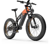 Bicicleta eléctrica de montaña LANKELEISI RV800 con motor de 750 W y batería de 48 V y 20 Ah 48V 750W 20Ah amarillo/verde
