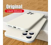 Funda de silicona líquida cuadrada oficial para iPhone 12 13 11 Pro Max Mini Xs X Xr 7 8 Plus Se 2 Funda suave fina original Candy Coque For 7 Plus or 8 Plus amarillo