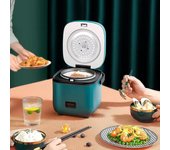 Mini olla arrocera automática para el hogar, máquina de cocina eléctrica para 1 o 2 personas, calentador de alimentos, vaporera, olla arrocera pequeña de 1,2 l 220V marrón