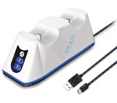 Estación de carga usb doble blanca para controlador PS4 PS5