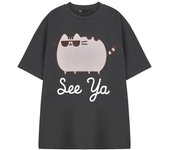 Pusheen Camiseta de manga corta unisex para adultos See Ya XL carbón