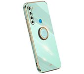Cubierta de anillo de revestimiento Ring Holder Funda de silicona a prueba de golpes para Xiaomi Redmi Note 8 Note 8T Cubierta del teléfono Redmi Note 8T verde