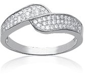 Bague Argent 'Déesse' blanc argenté (rhodié) - 8 mm 54 blanco