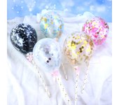 Globos de lentejuelas de 5 pulgadas para decoración de tartas, transparentes y redondos, estilo decoración para fiestas.