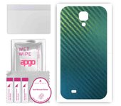 apgo Protective Skin Sticker for the back compatible with Samsung Galaxy S4 Active i9295, Wrap Film, Foil, Vinyl - Pattern Carbon Chameleon CAKA1