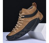 Botas de cuero hechas a mano para hombre, diseño otoñal, transpirables, informales, botines de cuero, moda para exteriores, novedad de 2024 39 verde