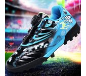 Botas de fútbol para niños, zapatos de fútbol para niños con fondo suave de goma, entrenamiento de competición 28 negro