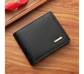 Cartera clásica de cuero para hombre, cartera corta y delgada a la moda con tarjetero para identificación y fotografía, cartera para hombre de negocios, billetera con clip para dinero para hombre