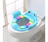 Asiento de inodoro para bebé y niño, taburete de escalera, silla de entrenamiento ajustable, cómodo asiento de inodoro con dibujos animados para niños color rosa