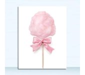 Pintura en lienzo de Donut, cuadros de pared para habitación de niña, decoración de tienda de postres, carteles nórdicos e impresiones, piruleta de algodón de azúcar rosa 21x30 No Frame