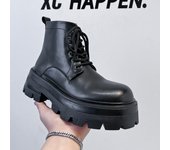Botas Martin para hombre, botas de otoño, botas altas de ruibarbo, botas retro con cremallera y suela gruesa para hombre 666-J 44 negro