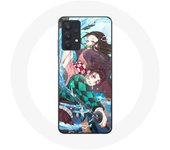 Coque pour Samsung Galaxy A32 5G Tanjiro et Nezuko Demon Slayer Kimetsu no Yaiba Anime - Maniacase