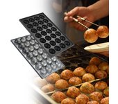 Bandeja para hornear Takoyaki de 28 cavidades, placa para albóndigas, utensilios de cocina antiadherentes, sartén japonesa de aluminio para Takoyaki para cocinar en la tienda 1PCS