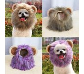 Peluca de melena de león para perro, disfraz de Navidad, para Halloween, fiesta, cosplay, sombrero divertido, disfraz para mascota S marrón