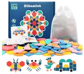 Juego de 180 piezas de rompecabezas 3D de madera con forma geométrica colorida, juego de rompecabezas Tangram para niños, juguetes educativos de aprendizaje Montessori para niños MYY 180pieces Puzzle