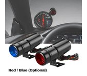 Tacómetro ajustable 1K-11K RPM Tacómetro Indicador de cambio de aluminio Luz LED azul/roja Superficie negra rojo