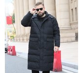 Abrigo de invierno para hombre, nuevo, de talla grande, con cuello alto y largo hasta la rodilla para mayor calidez. XXXXXXL