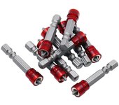 1 pieza de destornillador magnético PH2 de cabeza en cruz de 1/4 de pulgada con vástago hexagonal y anillo de soporte para destornillador eléctrico doméstico.