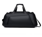 Bolsa de fitness para hombre: Mochila de hombro portátil, con separación de ropa seca y húmeda, espaciosa, para viajes y entrenamiento negro