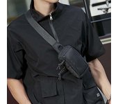 Bolso cruzado para hombre, marca de moda, calle japonesa, deportes, Mini bolso de pecho Ins, bolso de hombro Diagonal para hombre, bolso cruzado Simple One Size negro