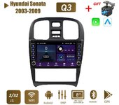 Android WIFI para Hyundai Sonata 2003-2009 con botón perilla Radio de coche reproductor de vídeo Multimedia 2 din Carplay GPS Autoraido 2 + 32GB 1+16GB