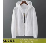 Chaqueta de seda de hielo con protección UV para hombre, talla grande - Abrigo de verano transpirable S (70-80 Jin)